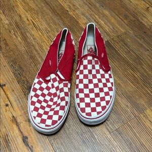 Vans Classic Checkerboard Slip On Sneakers Low Top Women's Size 9 Red 721356